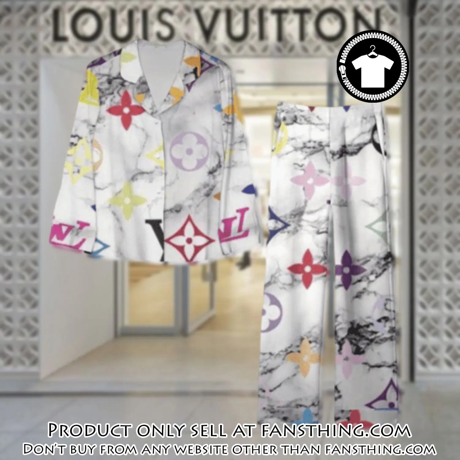 Trending luxury lv satin pajama set pjs1113 fst0721281